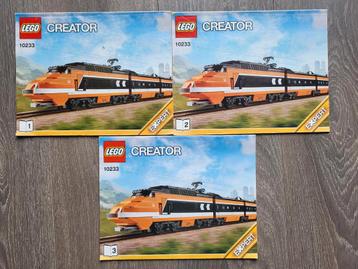 Lego Creator trein (set 10233) 3 bouw instructie boekjes.  beschikbaar voor biedingen