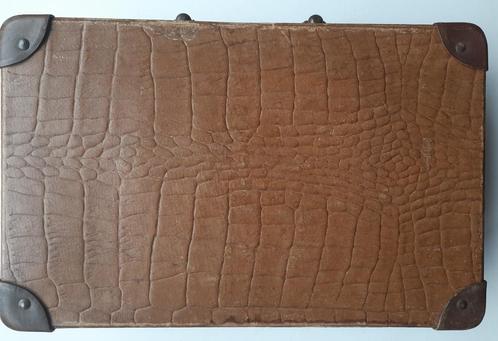 Prachtig oud attache koffer circa 1900 krokodil print, Antiek en Kunst, Antiek | Kantoor en Zakelijk, Ophalen of Verzenden