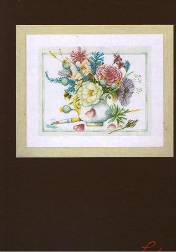 Cado marjolein bastin borduurpakket flowers in white pot 375 beschikbaar voor biedingen