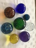 Collectie massief glazen bollen met luchtbellen, 8 stuks, Huis en Inrichting, Woonaccessoires | Overige, Ophalen of Verzenden
