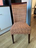 Rieten eetkamerstoelen koloniaal 4x, Huis en Inrichting, Stoelen, Ophalen, Riet of Rotan, Gebruikt, Bruin