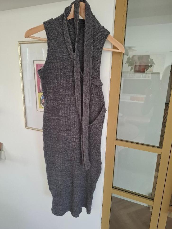 Grijze gebreide jurk met ceintuur, mt XS, LA Sisters, Kleding | Dames, Jurken, Zo goed als nieuw, Maat 34 (XS) of kleiner, Grijs