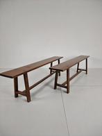 Set van 2 Franse LANDELIJKE Banken – 19e Eeuw, Antiek en Kunst, Antiek | Meubels | Stoelen en Banken, Ophalen