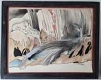 Jan van Wensveen. Aquarel. Planten. Figuren. 1979., Antiek en Kunst, Kunst | Schilderijen | Klassiek, Ophalen of Verzenden