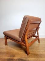 Vintage Deense fauteuil in teak van Komfort, 1960, Huis en Inrichting, Fauteuils, Ophalen, Hout, Gebruikt, 75 tot 100 cm