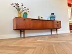 Vintage dressoir lowboard teak hout jaren 50/60/70, Huis en Inrichting, Ophalen, Gebruikt, Met deur(en), 200 cm of meer