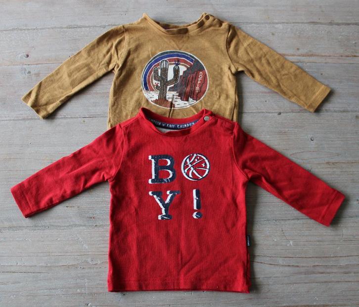 2 longsleeves van Noppies 62, Kinderen en Baby's, Babykleding | Maat 62, Gebruikt, Jongetje, Shirtje of Longsleeve, Ophalen of Verzenden