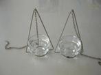 2 glazen Arabia Finn Crystal kaarsenhouder (staand/hangend), Ophalen of Verzenden