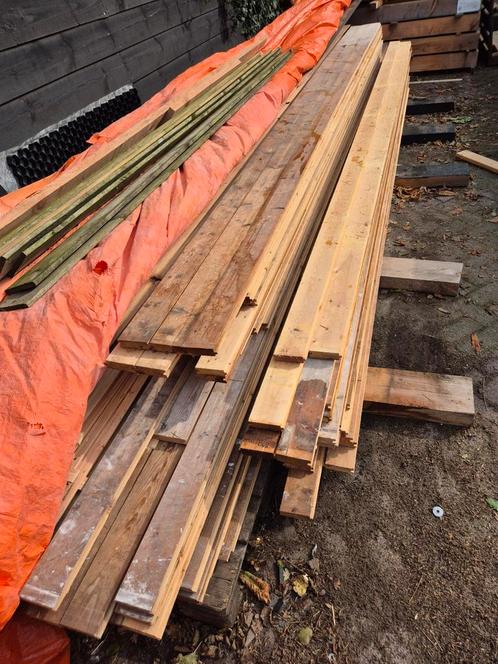 Vuren vloerdelen, Doe-het-zelf en Verbouw, Hout en Planken, Zo goed als nieuw, Plank, Vuren, 300 cm of meer, Minder dan 25 mm