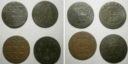 60] West Friesland Lot met 4 Duiten, Postzegels en Munten, Munten | Nederland, Setje, 1 cent, Vóór koninkrijk, Ophalen of Verzenden