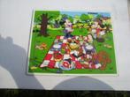 Disney Mickey-Minnie Mouse houten insteekpuzzel picknicken, Verzamelen, Ophalen of Verzenden, Mickey Mouse, Gebruikt, Beeldje of Figuurtje