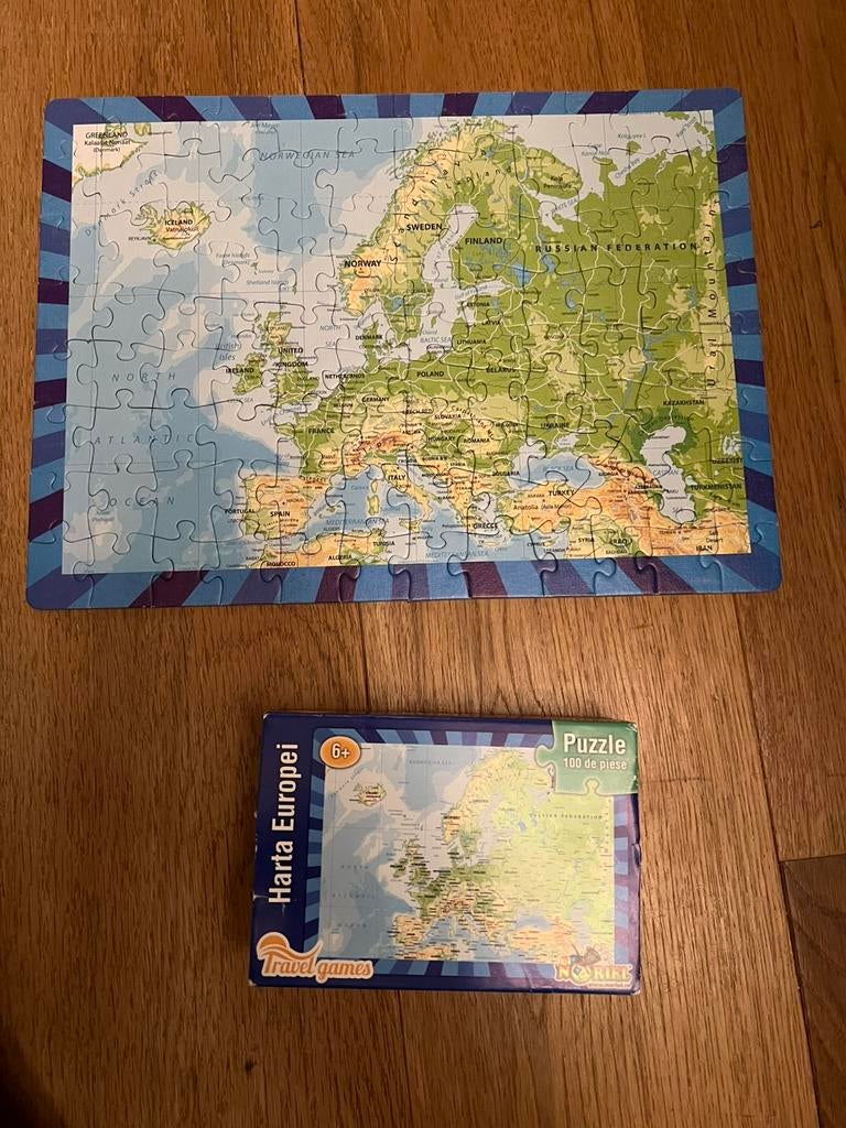 Puzzel 100 stukjes Europa 30x22cm - zgan, Ophalen of Verzenden, Meer dan 50 stukjes, Zo goed als nieuw, 6 jaar of ouder