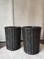 2 gevlochten manden/wasmanden, Huis en Inrichting, Woonaccessoires | Schalen en Manden, Ophalen, Gebruikt, Mand, Rond