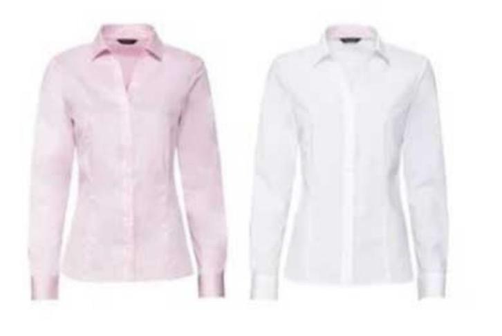 Effen dames blouses mt 44 wit  en roze met lange mouw, Kleding | Dames, Blouses en Tunieken, Zo goed als nieuw, Maat 42/44 (L)