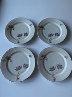 Vintage porseleinen ontbijtborden set van 4, Gebruikt, Ophalen of Verzenden, Bord(en), Overige stijlen