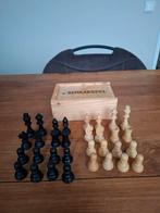 Schaakspel in houten doos, Ophalen, Zo goed als nieuw, Schaken