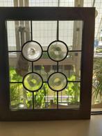 Glas in lood raam met antiek glas, Antiek en Kunst, Antiek | Glas en Kristal, Ophalen