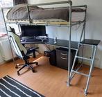 Hoogslaper steigerbuis met bureau, trap en ladekast, Kinderen en Baby's, Kinderkamer | Stapelbedden en Hoogslapers, Ophalen, Zo goed als nieuw