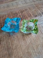 Set van 2 Villeroy &Boch glazen kaarsenhouders, Overige materialen, Groen, Ophalen of Verzenden, Zo goed als nieuw