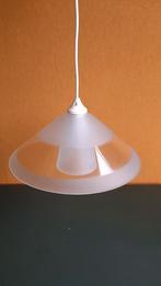 Vintage Massive hanglamp, deels matglas, dubbele kap, Minder dan 50 cm, Retro vintage, Glas, Gebruikt