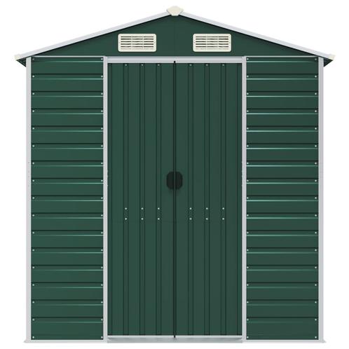 vidaXL Tuinschuur 191x130x198 cm gegalvaniseerd staal groen, Tuin en Terras, Tuinhuizen, Nieuw, Schuur, Metaal, 200 tot 400 cm