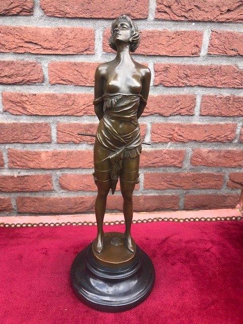 DE MEESTERES, brons en marmer, licht erotisch beeld, Ophalen of Verzenden
