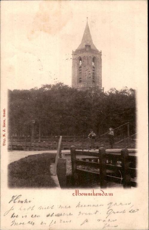 Monnikendam  Kleinrondst MARKEN 1901 uitg N.J.Boon, Verzamelen, Ansichtkaarten | Nederland, Gelopen, Noord-Holland, Voor 1920