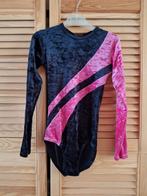 TT Gymnastics maat 152 velours met broek, zwart-roze, Sport en Fitness, Turnen, Kindermaat 146 t/m 176, Ophalen of Verzenden, Zo goed als nieuw