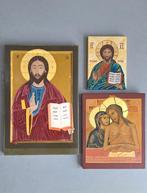 3st hand-geschilderde iconen Christus pantocrator icoon, Antiek en Kunst, Ophalen of Verzenden