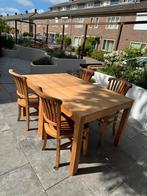 eethoek teak, Huis en Inrichting, Tafels | Eettafels, Ophalen, Gebruikt, Rechthoekig, 50 tot 100 cm