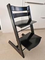 Stokke Tripp Trapp kinderstoel zwart hout, Kinderen en Baby's, Kinderstoelen, Ophalen, Gebruikt, Meegroeistoel, Aanschuifbaar