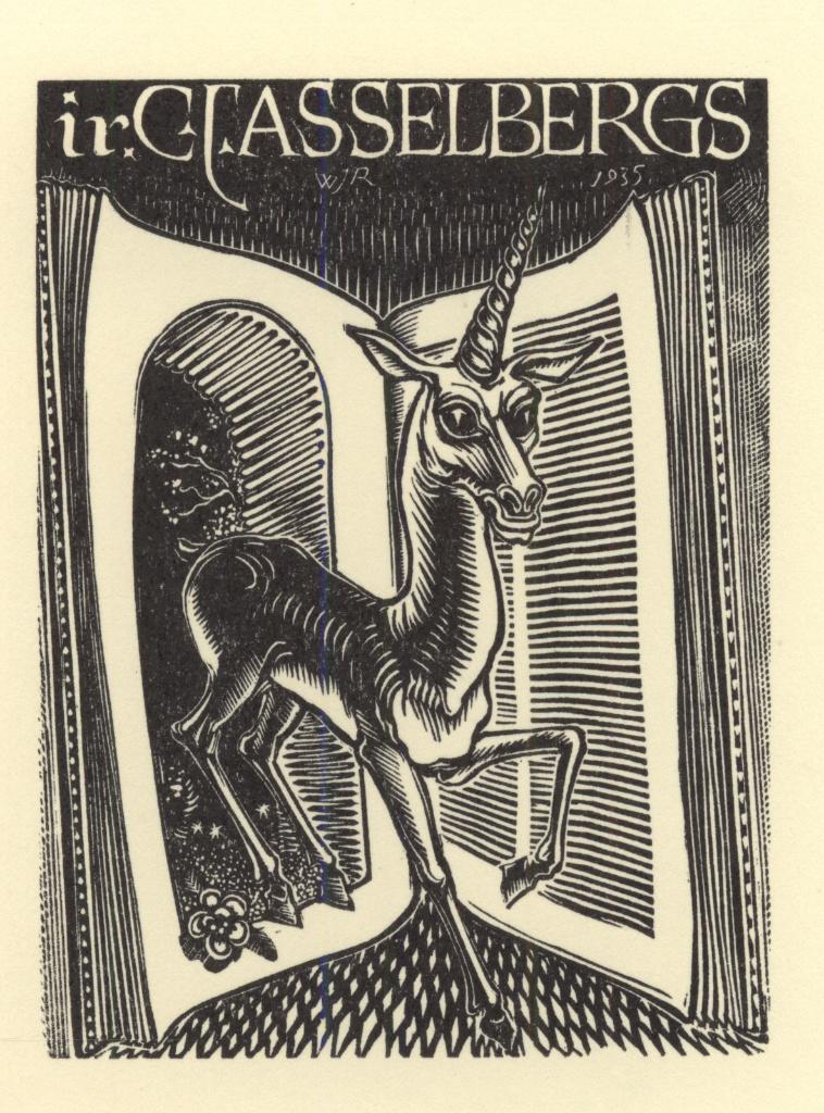 0054 Ex Libris Nederland : Willem Jacob Rozendaal, z.j., Antiek en Kunst, Kunst | Etsen en Gravures, Verzenden