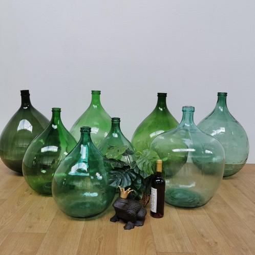Partij glazen Dame Jeanne vazen wijnflessen, gistflessen, Antiek en Kunst, Curiosa en Brocante, Ophalen of Verzenden