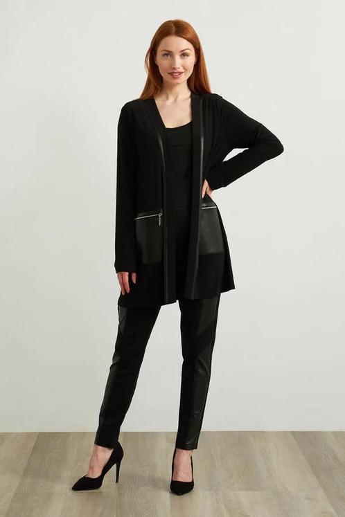 Frank Lyman zwart open vest mooie leer accenten maat 36(M), Kleding | Dames, Truien en Vesten, Nieuw, Maat 38/40 (M), Zwart, Verzenden