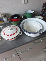 Vintage Emaille Pannen & Schalen Set, Ophalen of Verzenden