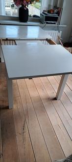 Witte houten eettafel, Huis en Inrichting, Tafels | Salontafels, 200 cm of meer, Minder dan 50 cm, 100 tot 150 cm, Gebruikt