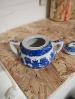Vintage blauw-wit suikerpotje met deksel, Antiek en Kunst, Ophalen of Verzenden