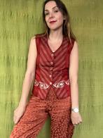Vintage gilet / waistcoat - rood - 36/S/small, Hgv, Ophalen of Verzenden, Vintage, HGV