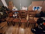 Houten stoelen set van 4, Huis en Inrichting, Gebruikt, Bruin, Ophalen of Verzenden, Vier
