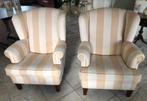 Gestreepte Fautuilles 2x., Huis en Inrichting, Fauteuils, Ophalen, Zo goed als nieuw, 75 tot 100 cm, 50 tot 75 cm