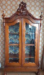 Antieke Biedermeier kast met glas, Ophalen