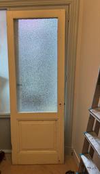 Gratis oude paneeldeur met glas 79,3x220, Ophalen, Gebruikt, Minder dan 80 cm, 215 cm of meer