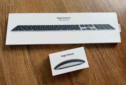 NEW Apple Magic Keyboard Touch ID en Magic Mouse Black, Computers en Software, Toetsenborden, Nieuw, Numeriek, Draadloos, Ophalen of Verzenden