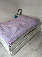Ikea Askvoll bed 1,40m x 2m wit med 4 lades / white, Wit, Tweepersoons, Ophalen of Verzenden, Zo goed als nieuw