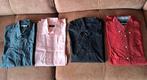 4 x overhemd heren, lange mouw, mt S en M, Kleding | Heren, Overhemden, Ophalen of Verzenden, Zo goed als nieuw, Overige kleuren