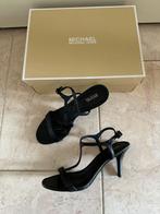 Michael Kors Zwarte Sandaal Hakken - Maat 38.5, Michael Kors, Zwart, Zo goed als nieuw, Sandalen of Muiltjes