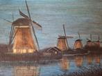 Kunstwerk molens Kinderdijk, Antiek en Kunst, Kunst | Schilderijen | Klassiek, Ophalen of Verzenden