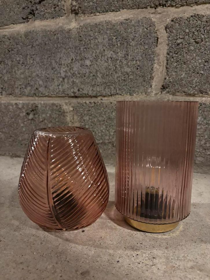 Leuk lampen setje, Huis en Inrichting, Woonaccessoires | Kandelaars en Kaarsen, Zo goed als nieuw, Kaars, Minder dan 25 cm, Metaal