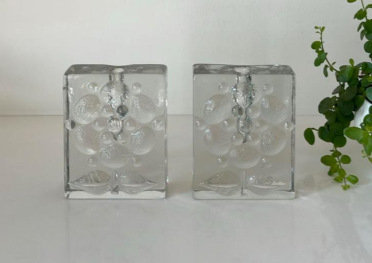 2 Walther glas solifleur vazen, Antiek en Kunst, Antiek | Glas en Kristal, Ophalen of Verzenden