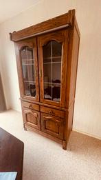 Vitrinekast bruin vintage, Huis en Inrichting, Ophalen, 50 tot 100 cm, Zo goed als nieuw, 150 tot 200 cm